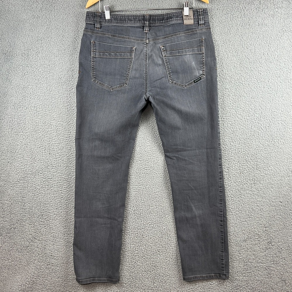 PrAna Jeans Mens 34X32 (35x32) Medium Wash Grey Denim Straight Leg Slim Fit - Picture 4 of 10